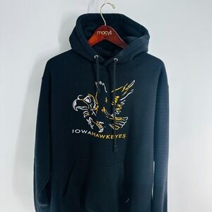 Lowa Hawkeyes CI Sport Hoodie Logo Kangaroo Pocket‎ Sweatshirt Blue Size Large